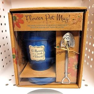 Flower Pot Mug Blue Nurse 3 pcs